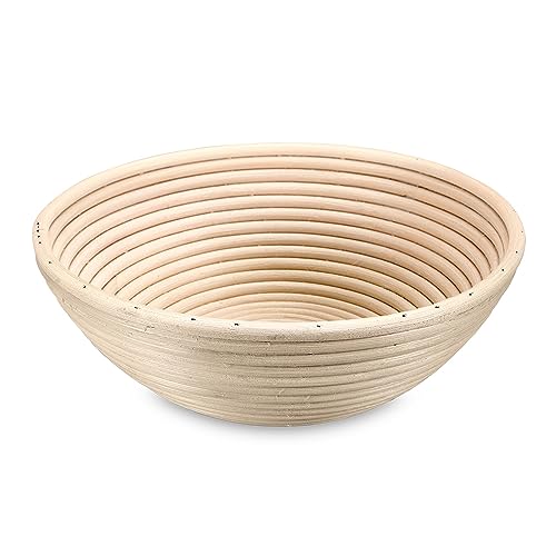 Topanbieter999 Gärkörbchen ø 23,5 cm rund Höhe 7,5 cm, für Brote bis zu 1250g Gärkorb aus Peddigrohr Brotform aus Rattan von TOPANBIETER 999