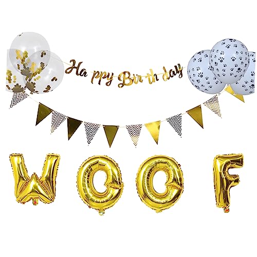 1 Satz 18 Stück Hunde Geburtstagsdekoration Luftballons Happy Birthday Banner Welpen Geburtstagsbanner Hunde Geburtstagsparty Dekorationen Partyzubehör Ballon Party TOPBATHY von TOPBATHY