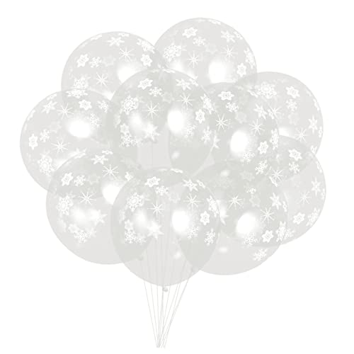 100 Stück 12 Transparenter Schneeballon Partyballons Weihnachtsballons Weihnachtliche Folienballons Luftballons Als Partydeko Klare Luftballons Feiertagsballons Emulsion Weiß TOPBATHY von TOPBATHY