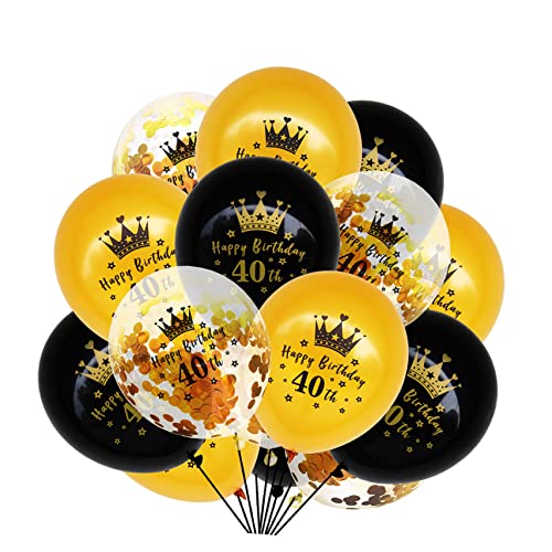 15St Geburtstag Luftballons Partyballons zum Geburtstag Konfetti Geburtstagsballons Zahlenballons konfettiballone luftballon Golddekor Latexballons zum Geburtstag Emulsion TOPBATHY von TOPBATHY