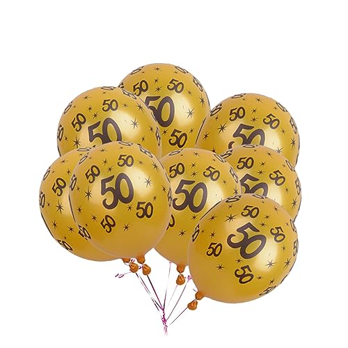 20 Stück 12 Geburtstag Gummiballons Geburtstagsparty-zubehör Zahlenballons Luftballons Für Geburtstagsfeiern Zahlen Luftballon Latexballons Zum Geburtstag Nummer 50 Ballons Golden TOPBATHY von TOPBATHY