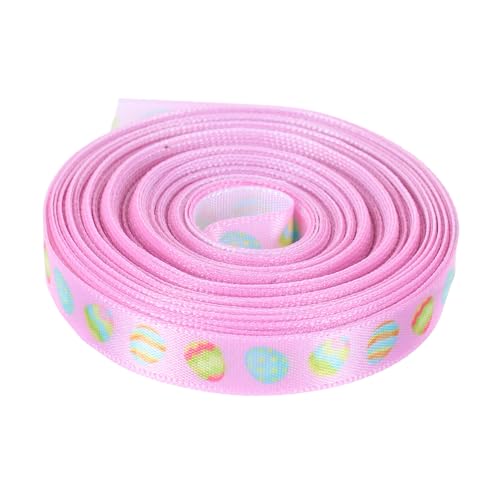 TOPBATHY 1 Rolle Osterband Bastelband mit Drahtkante Frühlingsband zum Basteln frühlings Dekoration Geschenkbänder für Ostern Band zur Herstellung von Haarschleifen Ostern süßes Band Rosa von TOPBATHY