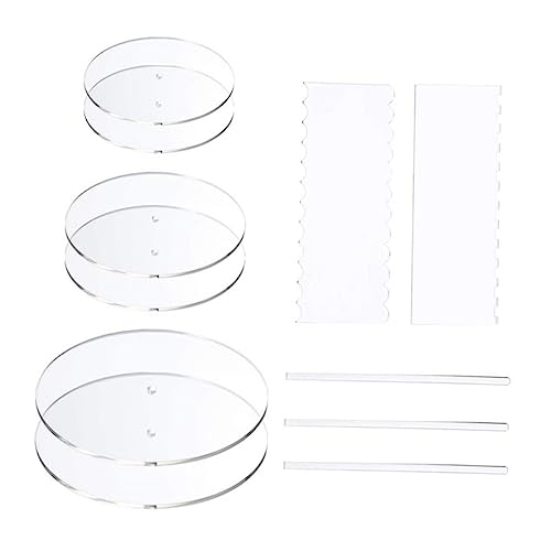 TOPBATHY 1 Satz 11 Stück Backwarenschneider Kreis Sahnehäubchen Für Kuchen Zuckerguss Glatter Tortenplatten Rundes Kuchendekorationswerkzeug Cupcake-pfanne Transparent Acryl von TOPBATHY