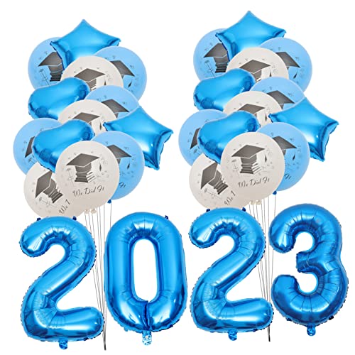 TOPBATHY 1 Satz 2023 Abschlussballons Dekorationen Party Neonballons Brautballons Gänseblümchen Ballons Ballonbogenständer Hochzeitsballons Helium Ballonbogen-kit Blue Emulsion von TOPBATHY