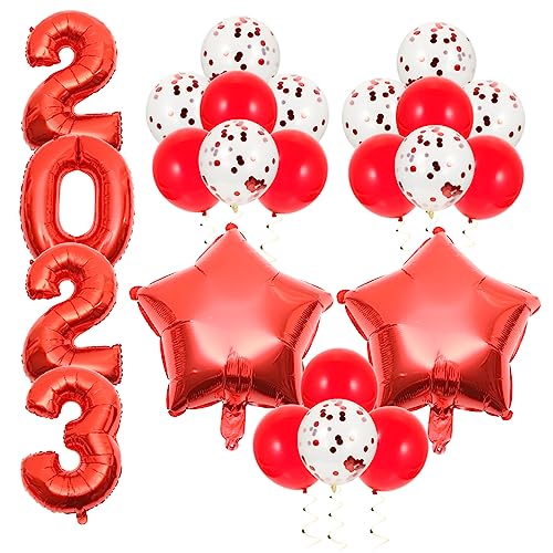 TOPBATHY 1 Satz 2023 Aluminiumfolienballon retro Größer Luft verschnörkelt Neon wandverkleidung wand polsterung balongas balloon weihnachtsdeko Ballon-Requisite Latexballon Emulsion rot von TOPBATHY