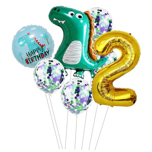 TOPBATHY 1 Satz Dinosaurier-Ballon-Set Folienballons Ballon zum Vatertag Partyballon die familienfeier dinozug unikal dinotattos Dinosaurier-Ballons Luftballons als Partydeko Aluminiumfolie von TOPBATHY