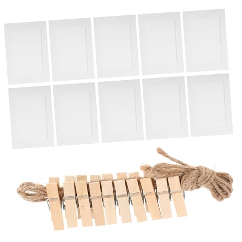 TOPBATHY 1 Satz Fotorahmendekoration Bilderrahmen Papierrahmen Hängendes Fotodisplay Mit Clips Malerei-display-rahmen Foto-bannerrahmen Partydekoration Fotorahmen Für Den Haushalt Weiß Holz von TOPBATHY