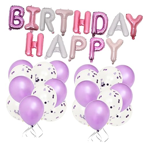 TOPBATHY 1 Satz Geburtstagsballon-set Roségoldene Geburtstagsdekoration Rosegoldene Girlande Dekorationen Für Mädchengeburtstage Ballon Zum Aufdecken Des Geschlechts Violett Aluminiumfolie von TOPBATHY