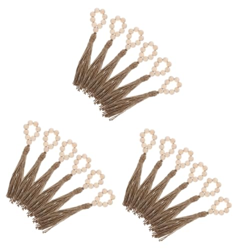 TOPBATHY 1 Satz Holzperlen Partydekoration Hochzeit Tischschmuck Krone Serviettenring Party-serviettenhalter Serviettenringe Für Den Esstisch Serviettendekoration Hölzern Beige 6st von TOPBATHY