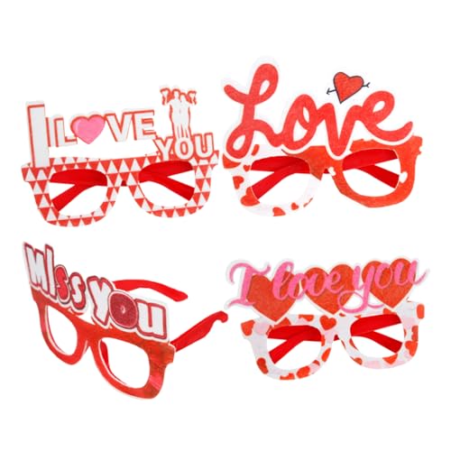 TOPBATHY 1 Satz Liebe Brillen Fiesta-Party-Dekorationen Polarisierte Sonnenbrille Für Damen Für Valentinstag Valentinsgeschenk Valentinstag-Party-Dekorationen Coole Brille 4 Stück von TOPBATHY