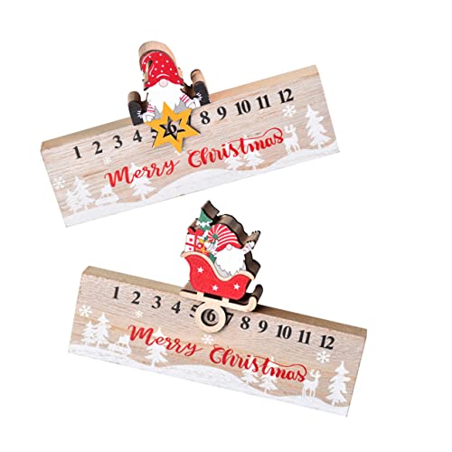 TOPBATHY 1 Satz Weihnachtskalender Aus Holz Ornamente Tischkalender Countdown Feiertag Weihnachtsszene Dekoration Für Zuhause Krippe Weihnachtskalender Tischdekoration 2Stk von TOPBATHY