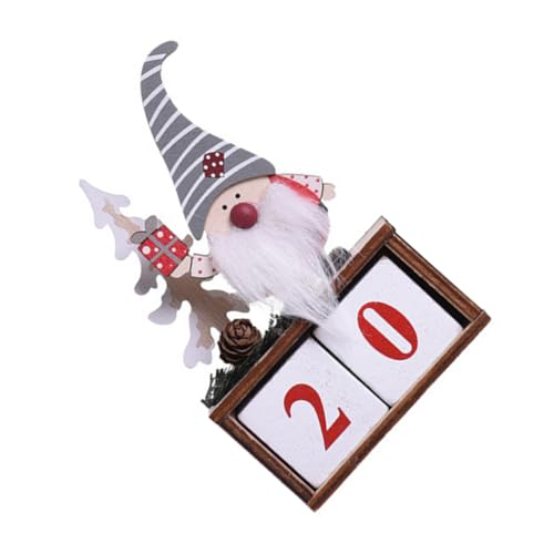 TOPBATHY 1 Satz Weihnachtskalender-ornamente Weihnachtsmann Monat Datumsanzeige Kalender Der Hartgesottene-adventskalender Krippen Adventskalender Tischkalender 2022 Grey Hölzern von TOPBATHY