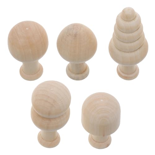 TOPBATHY 1 Set Bemalte Holzspielzeuge Pilzornamente Holzfiguren Zum Bemalen Unvollendete Leere Baumbasteleien Holzbäume Holzmalerei Bastelarbeiten Für Holzbäume Zum Basteln von TOPBATHY