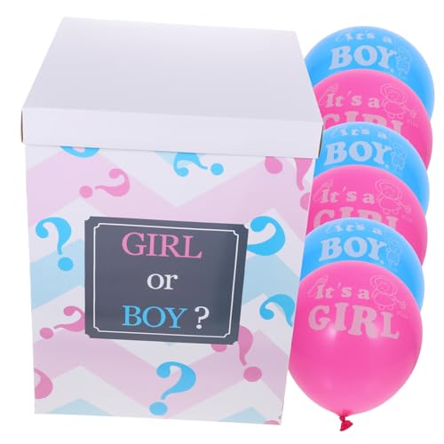 TOPBATHY 1 Set Gender Reveal Ballonbox Mit 6 Ballons Und Dekoration Für Shower Und Geschlechtsenthüllung Geschenkbox Für Geburtstagsfeiern Partyartikel Für Junge Oder von TOPBATHY