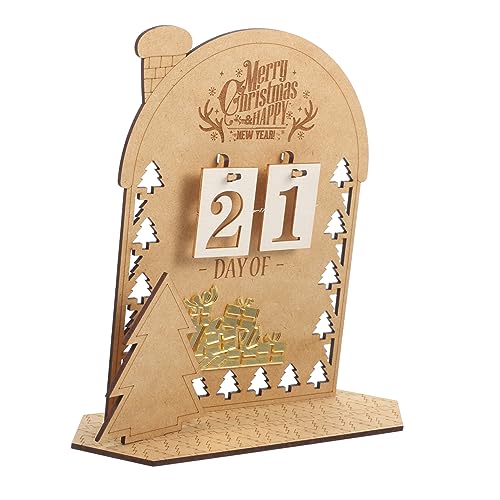 TOPBATHY 1 Set Heimkalender Exquisiter Adventskalender Aus Holz Weihnachts Countdown Weihnachtstischdekoration Aus Holz von TOPBATHY