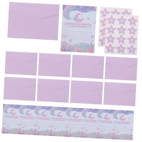 TOPBATHY 1 Set Meerjungfrau Einladungskarte Partyzubehör Meerjungfrau Geburtstagsfeier Gastgeschenke Party Feier Einladungen Segen Grußkarte Malerei Grußkarte Papier von TOPBATHY