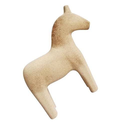 TOPBATHY 1 Stück Holzpferde Ornamente Pferdetisch Pferdefiguren Pferdemodelle Hund Unvollendete Tiere Zum Bemalen Tischtierfigur Unbemaltes Tier Schwedische Pferdefigur von TOPBATHY