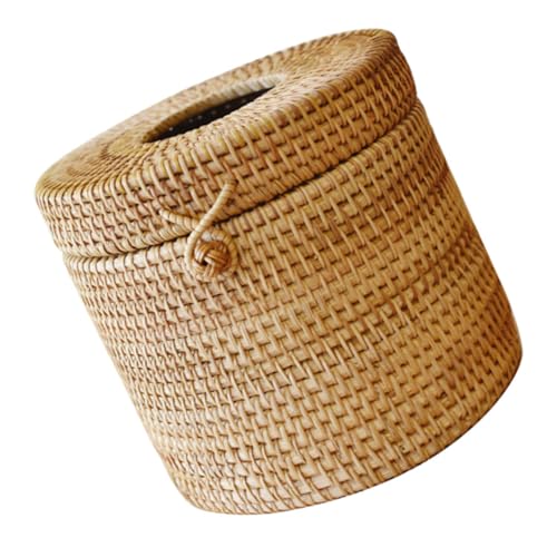 TOPBATHY 1 Stück Karton Pappschachtel Aus Rattan Dekorativ Deckel Tischplatte Serviettenhalter Wohnkultur Gewebe Korb Würfel Inhaber Spender Dosieren Modern Brown Herbstreben von TOPBATHY