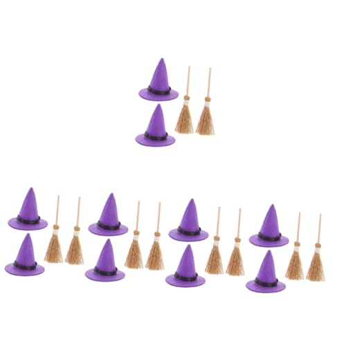 TOPBATHY 10 Sets Halloween Hexenhut Mini Miniaturhut Winzige Hüte Hut Winzige Dekorationen Mini Hexenhüte Zum Basteln Mini Hüte Zum Basteln Winziger Hexenhut Mini Partyhüte von TOPBATHY