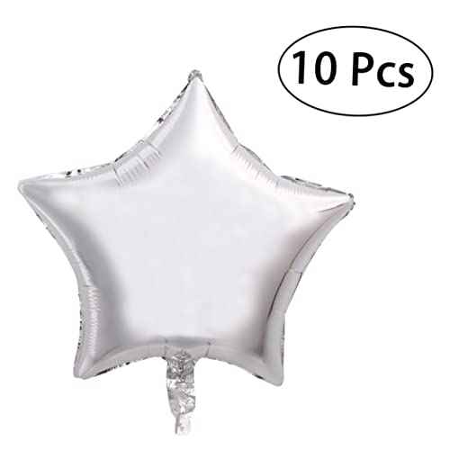 TOPBATHY 10 Stück 18 Party Folienballons Mond- und Sternenballons wiederverwendbare Luftballons Sternballons Heliumballons event große luftballons hochzeitsdeko Stern Heliumballon Silver von TOPBATHY