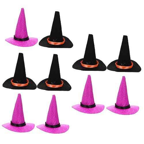 TOPBATHY 10 Stück Halloween-mini-hexenhüte, Halloween-partyhüte, Weinflaschenverschlüsse, Kleine Hüte von TOPBATHY