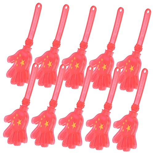 TOPBATHY 10 Stück Slap Clap Toy Sport Party Laute Requisite Handbanner Cheerleading Tamburin Pfeife Vorhang Partydekorationen Filmklappe Lametta Cheer Pom Poms Roter Kunststoff von TOPBATHY