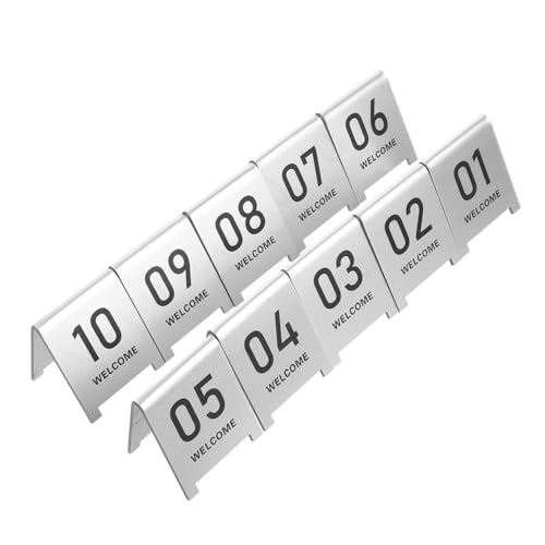 TOPBATHY 10 Stück Tisch Nummernschild Boden Nummernmarkierung Acryl Nummernmarkierung Zelt Tischschild Wiederverwendbare Nummernmarkierung Doppelseitige Nummernmarkierung von TOPBATHY