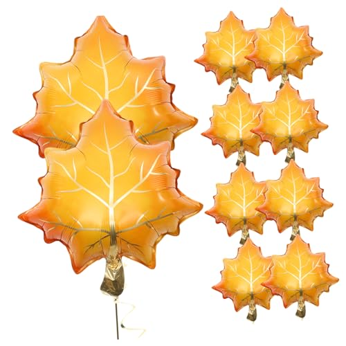 TOPBATHY 10St Ballon aus Aluminiumfolie silberne Luftballons Valentinstag Ballon grüne Luftballons maple leaf balloons balongas dekorativer Luftballon Thanksgiving-Party-Luftballons Yellow von TOPBATHY