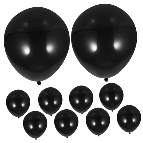 TOPBATHY 10St Runder Latexballon Ballongirlande und goldene Luftballons Brautballons Luftballons in Roségold Dekorationen Bänder hochzeitsdeko Partyzubehör große Partyballons Emulsion Black von TOPBATHY