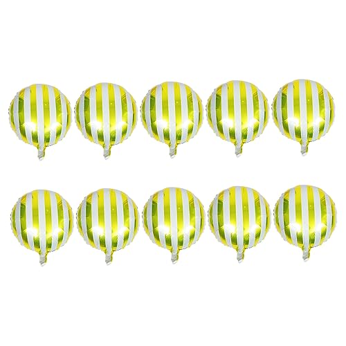 TOPBATHY 10st Runder Gestreifter Ballon Partyzubehör Dekoration Ballonbogen-kit Gestreifte Luftballons Digitale Luftballons Aluminiumballons Weiße Perlenballons Aluminiumfolie Golden von TOPBATHY