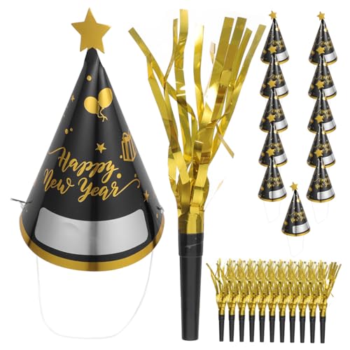 TOPBATHY 12 Sätze Partyhut Für Das Neue Jahr Neujahr Dekor Silvester Partygeschenke Partyhüte Neujahr Kegelpapierhüte Des Neuen Jahres Papierkegelhüte Für Das Neue Jahr Partyzubehör Karton von TOPBATHY