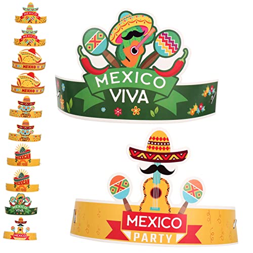 TOPBATHY 12 Stück Karnevalspapierhut Mexikanische Hüte Für Männer Mexikanische Partydekoration Cinco De Mayo Mexikanischer Hut Mexikanisches Kostüm Mexikanische Accessoires von TOPBATHY