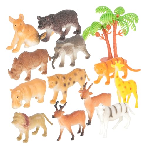 TOPBATHY 12St Tiermodell Wüstentierfiguren Waldtiere Mini Giraffenfiguren Meerestiere Waldkuchendekorationen Dschungeltierfiguren Wald-Babyparty-Dekorationen Tigerfiguren Plastik von TOPBATHY