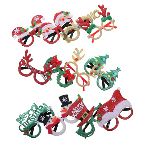 TOPBATHY 12st Retro-lampenschirm Desktop-weihnachtsbaum Lebkuchen-weihnachtsschmuck Dekorationszubehör Gläser Kleidung Brille Weihnachtspapierbrille Weihnachts- Sanduhr Vlies von TOPBATHY