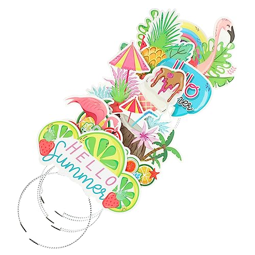 TOPBATHY 12st Stirnband Im Hawaii-Stil Halter Festival-haarbänder Luau-Stirnband Kokosbaum-Haarband Handventilator Wendekreis Hitze Schwimmbad Tropisches Stirnband Luau-Party Lüfter Plastik von TOPBATHY