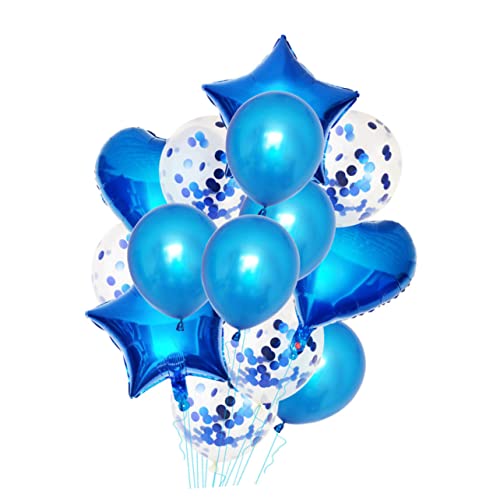 TOPBATHY 14 Teiliges Aluminium Folienballon Set Dekorative Luftballons Für Partys Mit 2 Herzballons 2 Sternballons 5 Perlenlatexballons Und 5 von TOPBATHY