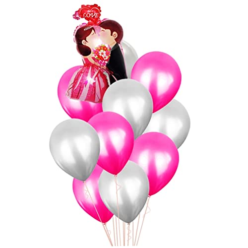 TOPBATHY 14 Teiliges Set Kreative Farbige Latexballons Mit Folienballon Für Hochzeitsdekoration Geburtstagsfeiern Valentinstag Und Jubiläen Ideal Für Party Dekorationen Und von TOPBATHY