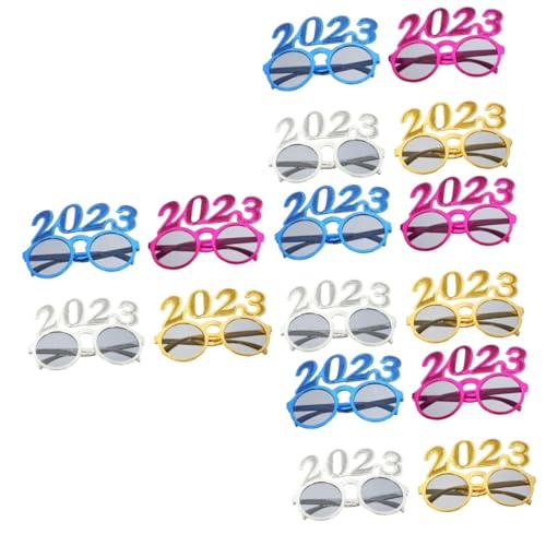 TOPBATHY 16 Paare 2023 Brille 2023 Partybrille Brillen für Silvesterparty 2023 Nummernbrille leuchtbrillen silvester party Dekor Telefon Requisiten Partybrille Neujahrsvorräte Stk von TOPBATHY