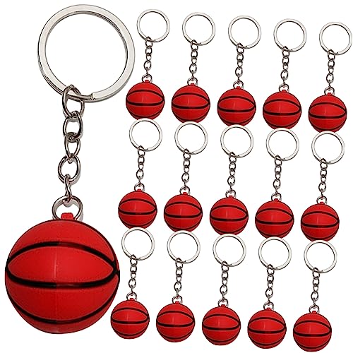 TOPBATHY 16 Stück Ball Schlüsselanhänger Rucksack Einkaufstasche Mini Basketball Basketball Massenspielzeug Geldbörse Spiel Tic Basketball Schlüsselanhänger Sportthema von TOPBATHY