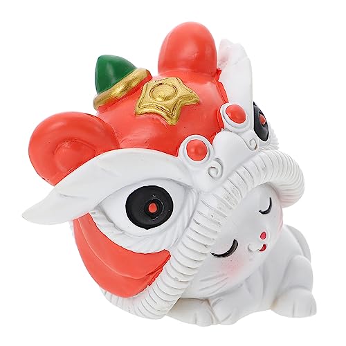 TOPBATHY 1Stk Goldene Löwenschmuckstücke Chinesische Löwenfigur Mini-Katzenfiguren Chinese New Year chinesisch neujahr Dekoration spielzeuge Geschenkverzierung neujahrsfeier schmücken Harz von TOPBATHY