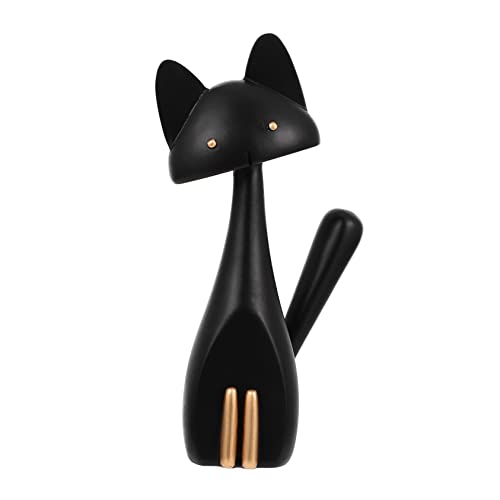 TOPBATHY 1Stk Katzenschmuck Ornamente schwarzes Katzendekor ästhetische Raumdekoration Figur Miniatur Schreibtisch Dekoration Cartoon cat Katzenverzierung Desktop-Ornament Harz Black von TOPBATHY