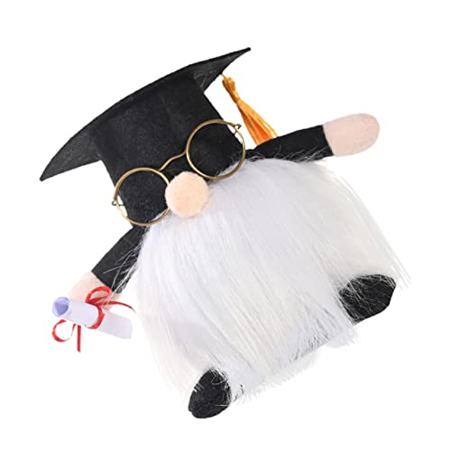 TOPBATHY 1Stk Tragen Sie eine Brille Rudolph Abschluss Bär ausgestopft Ornamente klein bürodeko Office Decoration Puppe Gnom der Abschlusssaison Campus-Zwerg-Ornament Stoff von TOPBATHY