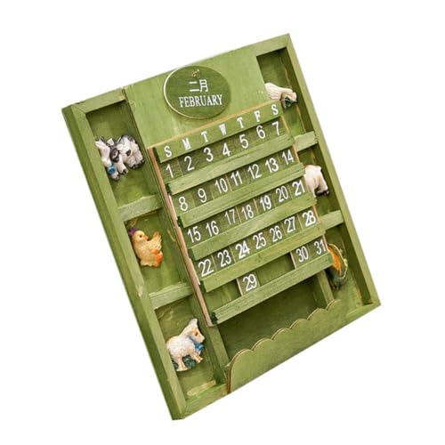 TOPBATHY 1Stk Weihnachtskalender aus Holz dekorativer Kalender Adventskalender 2021 tierkreis dekoration weihnachtsdeko tier kalender Wanddekoration Dekoration aus Holz hölzern Green von TOPBATHY