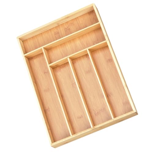 TOPBATHY 1stk Besteck Serviertablett Make-up-organizer Für Schubladen Besteckschubladen-organizer Koffer Für Küchengeschirr Schubladenfach Schneidbehälter Khaki Bambus von TOPBATHY