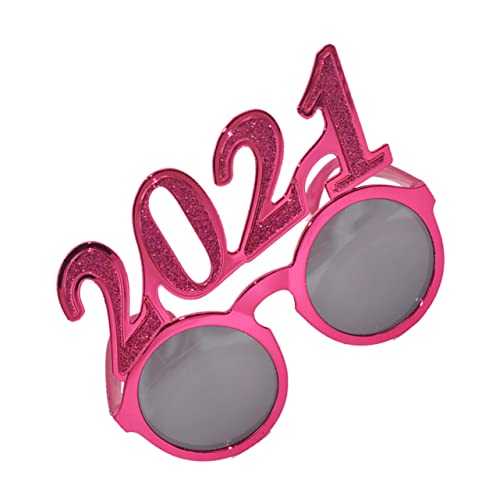 TOPBATHY 1stk Partyzubehör Gläser Für Die Weihnachtsfeier Neu Abschlussball-sonnenbrille Sonnenbrille Masse 2021 Silvesterparty Fotokabinenstütze Brillen-party-requisiten 2021 Brillen Rot von TOPBATHY