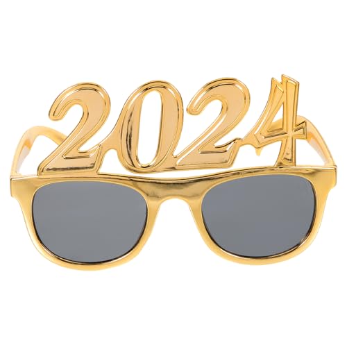 TOPBATHY 2 Paar Jahreskonferenz Von Digital Eye Brillen Anziehen Partybrille 2024 Ausgefallene Partybrillen Silvesterbrille 2024 Modische Brille Lustige Brille 2024 Brillen Plastik Golden von TOPBATHY