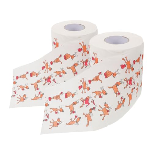 TOPBATHY 2 Rollen Weihnachtsdruck-tissuerollen-dekor, Toilettenpapier Im Weihnachtsstil, Lustiges Toilettenpapier, Weihnachtsparty, Badezimmer-toiletten-dekor von TOPBATHY