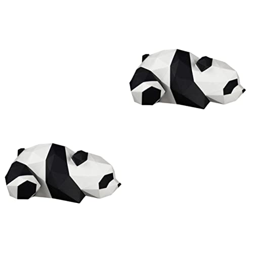 TOPBATHY 2 STK Stereoskopisches Papiermodell Panda Dekoration Panda Papiermodell 3D-Origami-Panda Pandafigur aus Papier Panda basteln Spielzeug 3D-Papiermodell handgeformte Dekoration von TOPBATHY