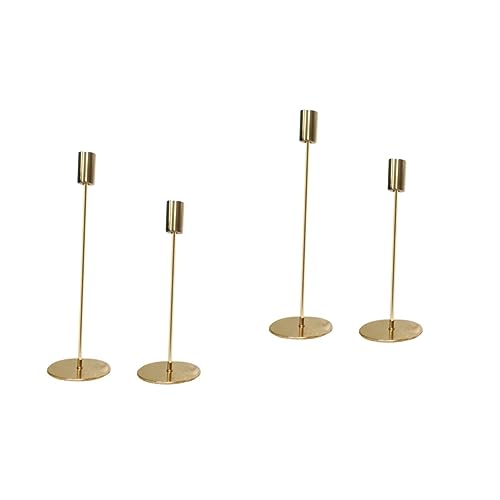 TOPBATHY 2 Sätze Leuchter Kerzeneinsatz Tischkerzenhalter Retro Kerzenwachs Girlande Light Solevernebler Decor Kerzenhalter Einfacher Kerzenständer Aus Metall Eisen Golden 2 Stück * 2 von TOPBATHY