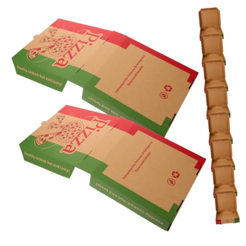 TOPBATHY 2 Sätze Pizzakarton-verpackungskarton Pizzaschachteln Aus Kraftpapier Pizzakartons Aus Wellpappe Pappkarton; Papierbox; Pappbox Pizza Verpackung Behälter Herausnehmen 10 Stück * 2 von TOPBATHY